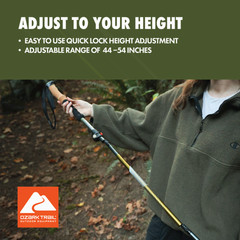 Ozark Trail Aluminum Folding Quick Lock Trekking Poles with Cork Grip, 2 Count