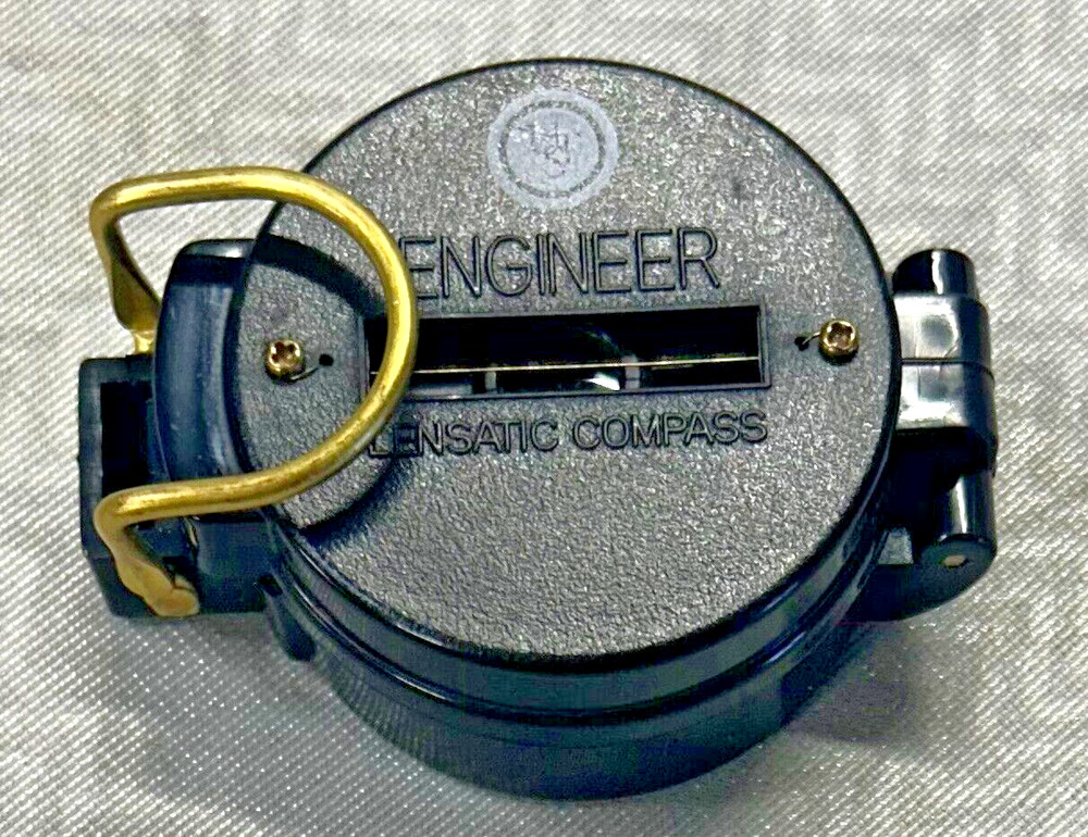 Vintage Lensatic Compass Engineer Nautical UST Logo Nice
