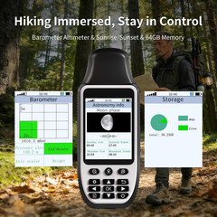 S190 Handheld GPS Navigator, Rugged Handheld GPS for Hiking with 3-Axis Compass,