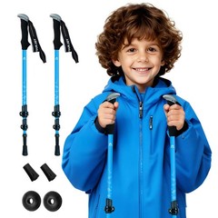 Hiking Trekking Poles for Kids, 2 Pack Anti Shock, Adjustable, Collapsible Hi…