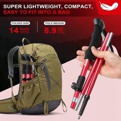 AISUNOURDOOR Lightweight Adjustable Trekking Poles, Aluminum 51inch, Red 2