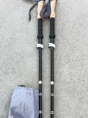Set of Trekology Folding Trekking Poles 105-120CM Black.. 37A