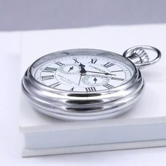 Men’s Vintage Full Brass Pocket Watch Vintage Nautical Clock With Chain