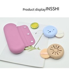 Practical and Portable Makeup Puff Case Silicone Puff Storage Box for Travel