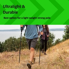 Telescopic Walking Trekking Poles Hiking Sticks Collapsible Alpenstock Pair of 2