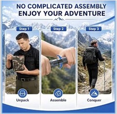 Detachable Survival Hiking Stick Tactical Walking Staff for Camping Hiking