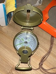 Vintage Engineer Lensatic Metal Compass- Liquid Filled- Japan- with Original Box