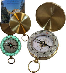 Glow in the Dark Brass Pocket Compass for Kids – Waterproof Navigation Tool for
