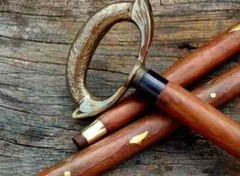 Walking Stick Carved Stylish Ergonomic Artisan Cane Wooden Handmade Victorian