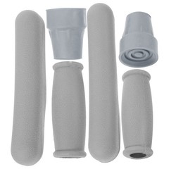 1 Set Durable Replacement Crutch Pad Protective Feet Cap Soft Grey Rubber