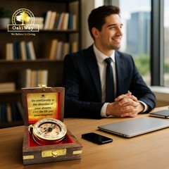The Dream Chaser Compass in Wooden Box – 2025 Graduation Gifts for Him College
