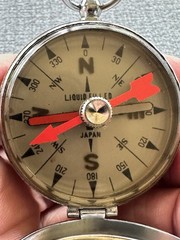 Vintage Liquid Filled Compass Japan Silver Color