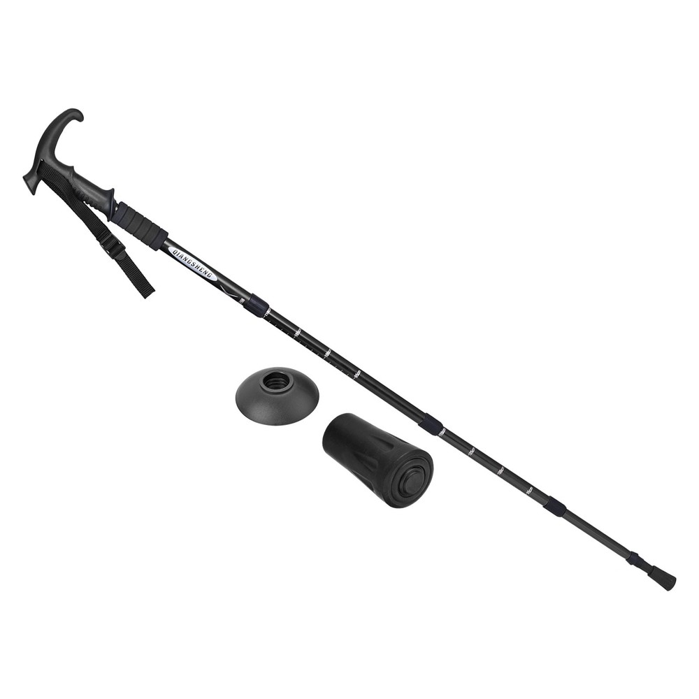 Trekking Poles, Collapsible Telescopic Hiking Pole 21-43 Inch T Handle Black