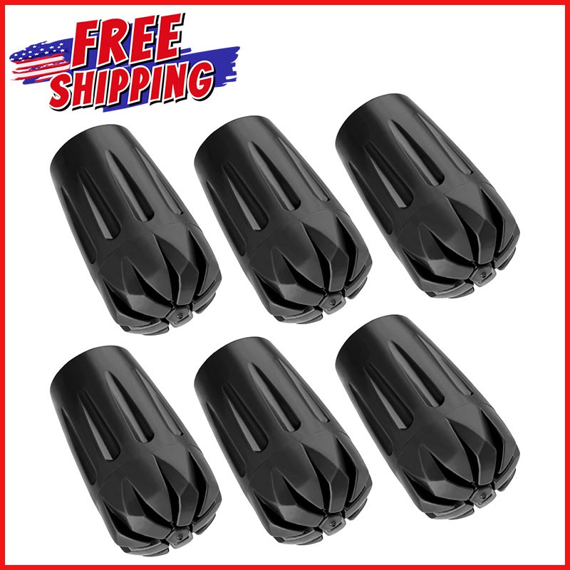 6-PACK DURABLE REPLACEMENT RUBBER TIPS Trekking Poles Universal Anti-Slip Hiking