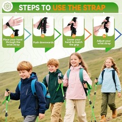 Lightweight Aluminum Kids Trekking Poles for Hiking, 2 Pack