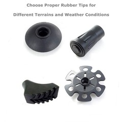 Walking Stick Tips Rubber 4 Pack Trekking Pole Tips Replacement Rubber Feet f…