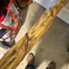 Handcrafted 45” TallWooden Walking Stick Hiking Cane Brown for Dirt Gravel