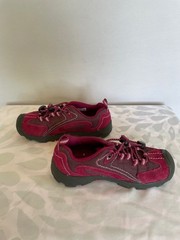 Keen Girls Parker low-top leather sude hiking shoes magenta pink Size 13