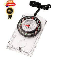 Magnetic Compass for Kids – Orienteering & Wilderness Middle-sized, clear