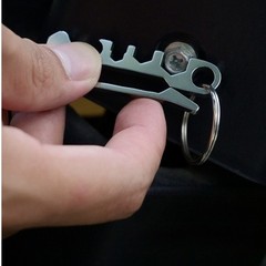 Rattlesnake Keychain for General Use Stainless Steel Bottle Opener Hex Wrench