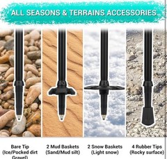 Trekking Poles – Lightweight 7075 Aluminum Hiking Sticks with Cork Purple Color