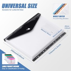 Binder Pocket Organizer Folders, 12 Pack Expandable Folders Horizontal-12 Pack