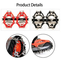 Stainless Steel 18 Spike Ice Crampons for Outdoor Snow Hiking and Climbing