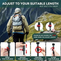 Carbon Fiber Trekking Poles – Lightweight Collapsible Hiking Poles, 2 PCS Nor…