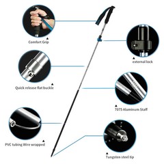 Naturehike Trekking Poles Ultralight Folding 1Pcs Walking Cane Portable Aluminum