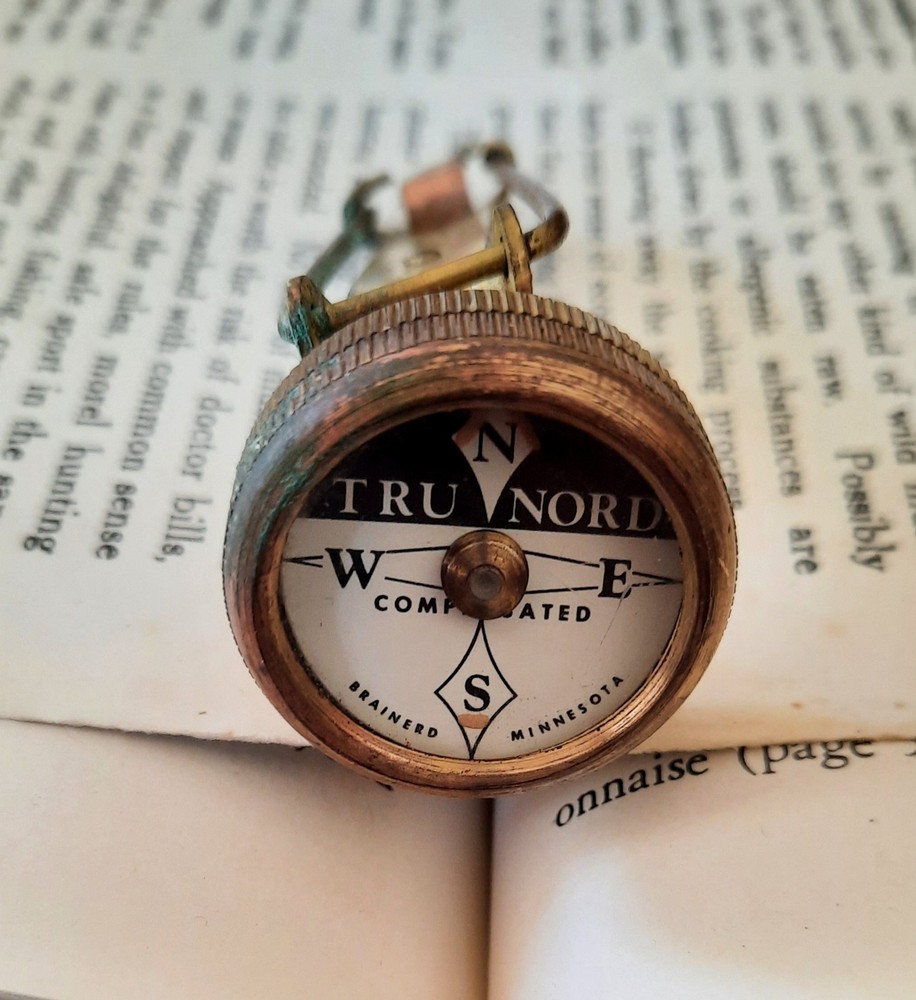 Vintage Tru Nord Brass Compensated Compass Locking Pin Clip Brainerd MN