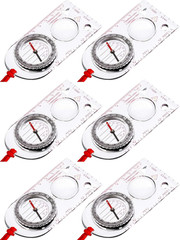 6 Pieces Orienteering Compass Hiking Navigation Backpacking Compass Map Readi…