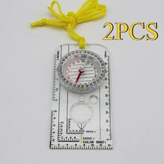 Compass Ruler Magnifying Scale Scout Hiking Camping Boating Orienteering Map US
