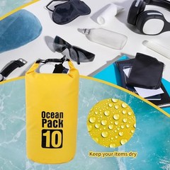 Dry Bag Waterproof for Women Men,Rolled Lightweight Dry Storage Bag 20L Yellow