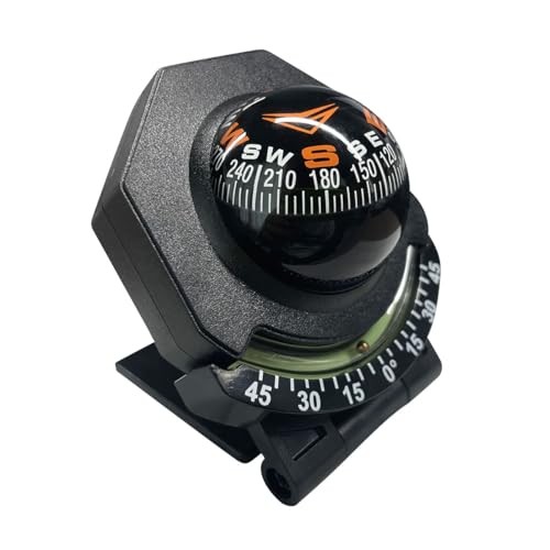 Car Compass, Car Dashboard Compass Ball with Slope Meter, Adjustable Night