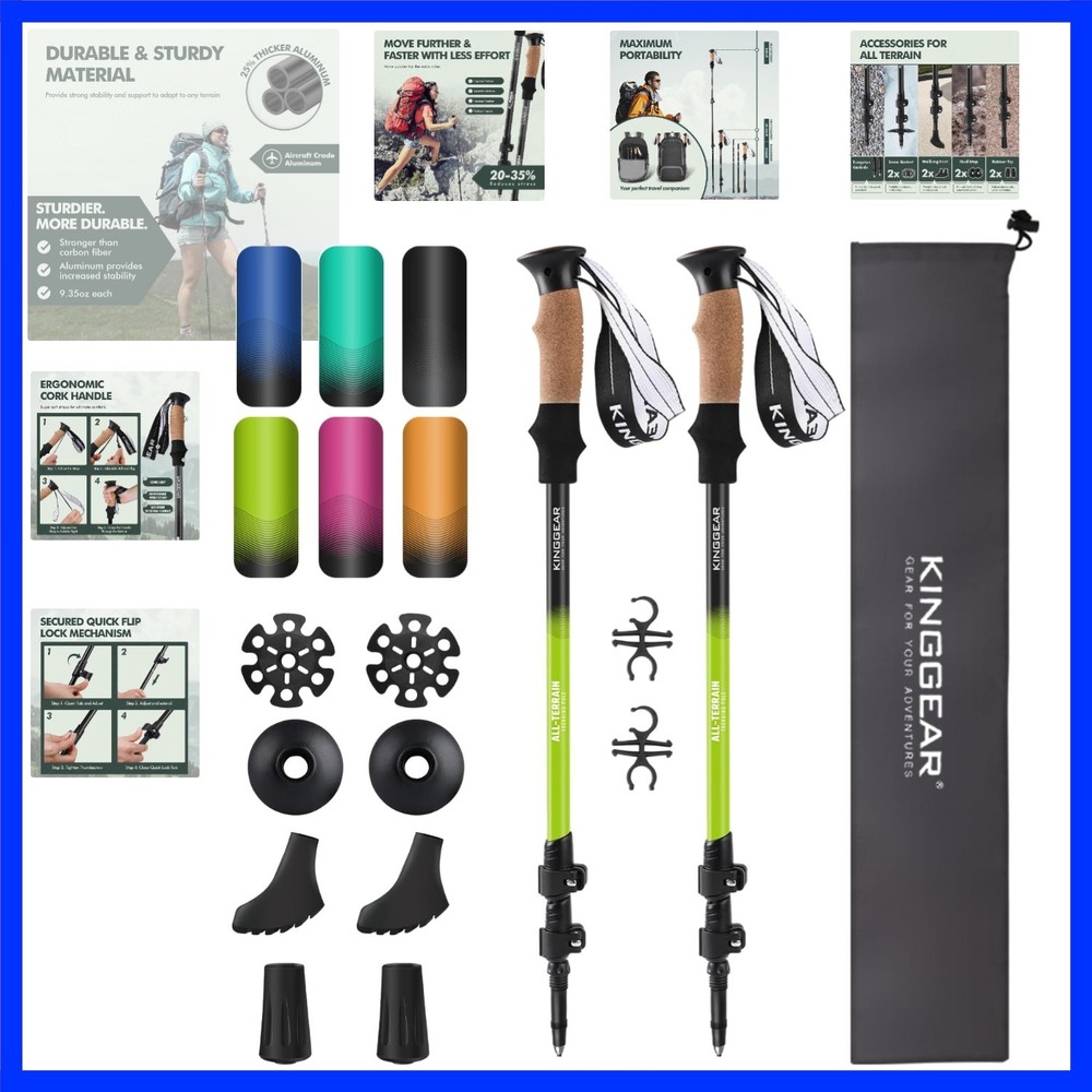 Nordic Walking Stick, TP1 Hiking Poles Retractable Lightweight 7075 Aluminum,…