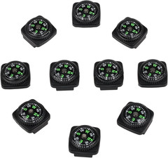 Hard Shell Liquid Filled Button Compass Set for Survival Watch Band Paracord Bra