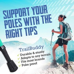 Walking Stick Tips – Pack of 6 Replacement Rubber Cane Tips Fit Most Trekking…