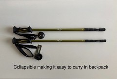 DD Aluminum Adjustable Trekking Hiking Poles (2x) Olive Green