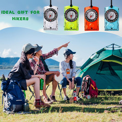 16 Pcs Orienteering Compass Acrylic Hiking Compass with Rope for Navigation