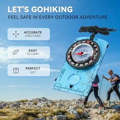 Compass Hiking Survival, Wilderness Survival Compass for Kids- Magnetic blue