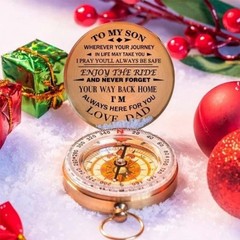 Luminous Compass Hiking Survival Retro Golden Pocket Compass