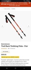 Black Diamond Trail Back Trekking Poles, Burnt Sienna
