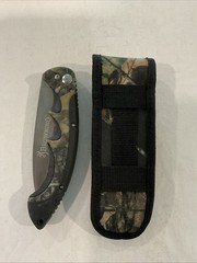 Browning Folding Camp Saw Camo Stainless High Carbon Knife w/ Sheath 924♨️A2