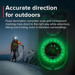 A-30 Compass Compact hiking compass W/ luminous markings in low light