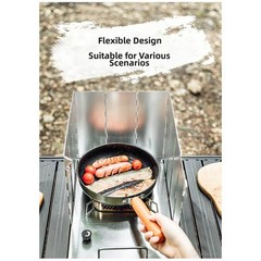 10-Piece Windproof Board for Outdoor Cooking Foldable Iron Windshield Black