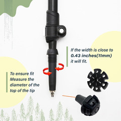 Trekking Pole Tips and Snow Baskets Kit (8-Piece Set) – 4 Heavy Duty 10Mm Rubber
