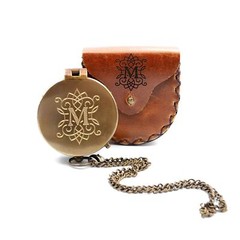 Compass Engraved Leather Case Personalised Compass Christening Gift Gold