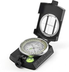 Military Compass Waterproof Impact-Resistant Curved Lensatic for Hiking Survival