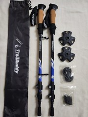 TrailBuddy Adjustable Hiking Poles for Snowshoe & Backpacking, Lake Blue