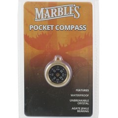 Marbles Brass Pocket Hiking Compass New Waterproof Revolving Black Face